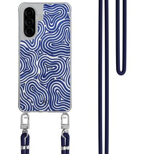 Casimoda Samsung Galaxy A26 hoesje met donkerblauw koord - Ocean waves