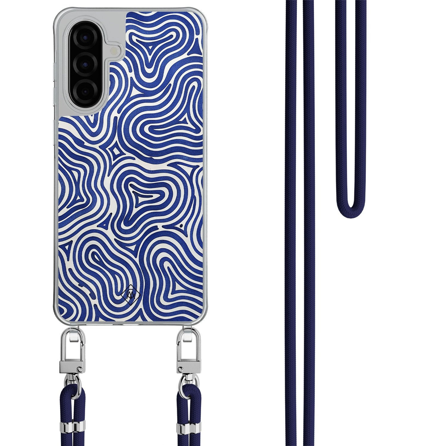 Samsung Galaxy A26 hoesje met donkerblauw koord Ocean waves