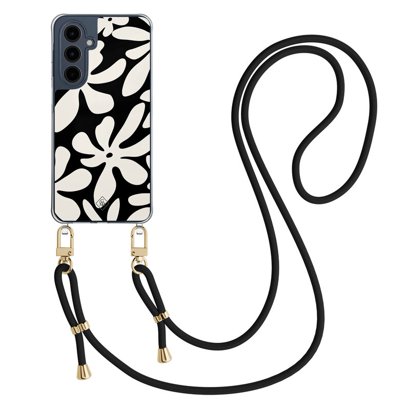 Casimoda Samsung Galaxy A16 hoesje met zwart koord - Noir bloom