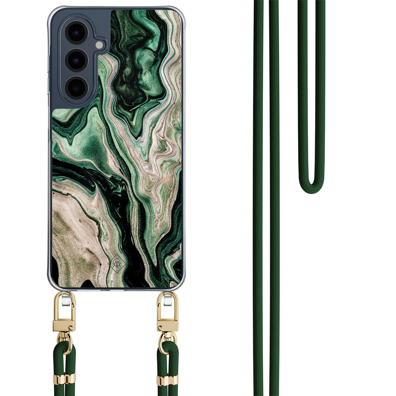 Samsung Galaxy A16 hoesje met groen koord Green waves