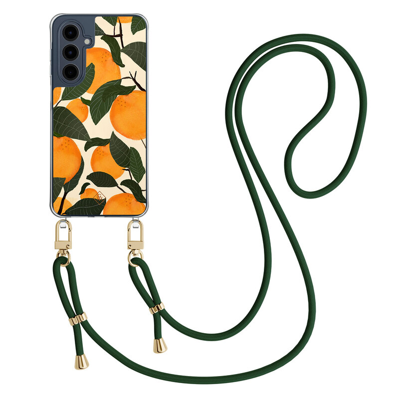 Casimoda Samsung Galaxy A16 hoesje met groen koord - Orange garden