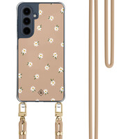 Casimoda Samsung Galaxy A16 hoesje met beige koord - Sweet daisies