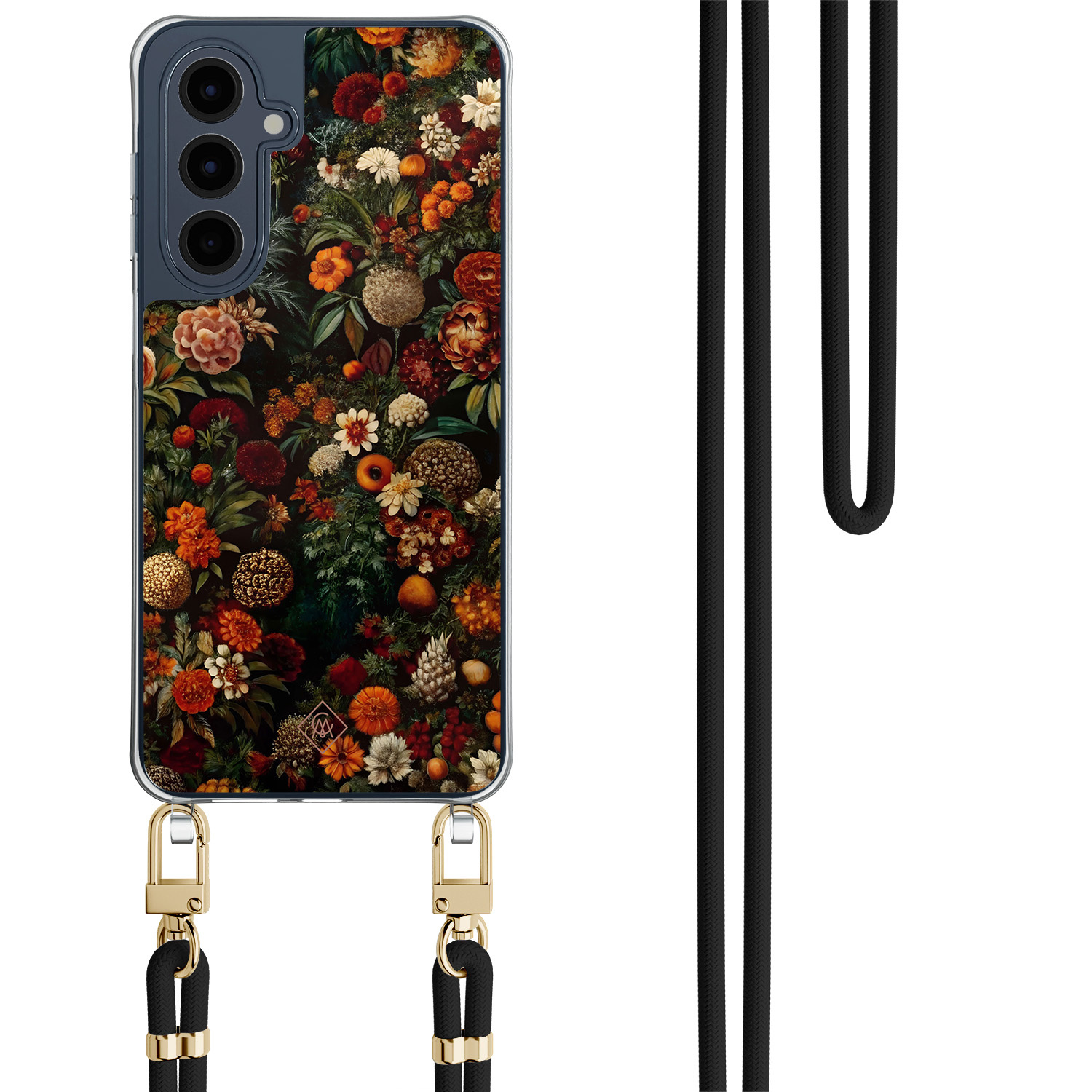 Samsung Galaxy A16 hoesje met zwart koord Exotic garden