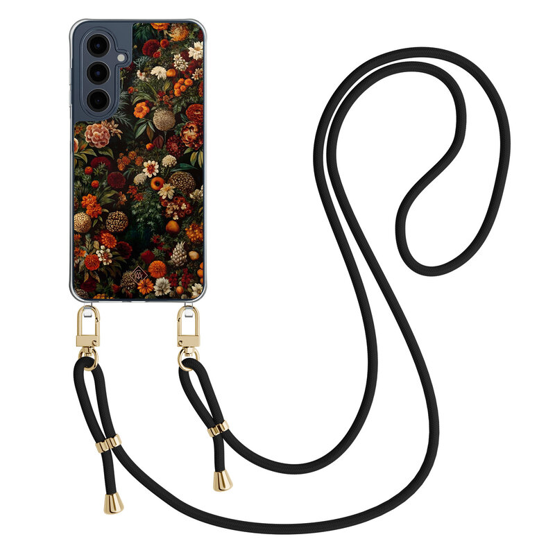 Casimoda Samsung Galaxy A16 hoesje met zwart koord - Exotic garden