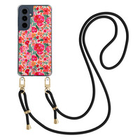 Casimoda Samsung Galaxy A16 hoesje met zwart koord - Multi flowers