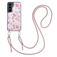 Casimoda Samsung Galaxy A16 hoesje met rosegoud koord - Hortensia