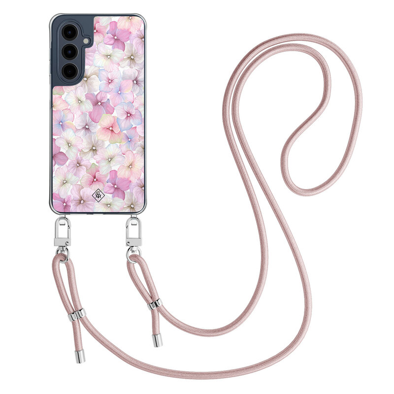 Casimoda Samsung Galaxy A16 hoesje met rosegoud koord - Hortensia