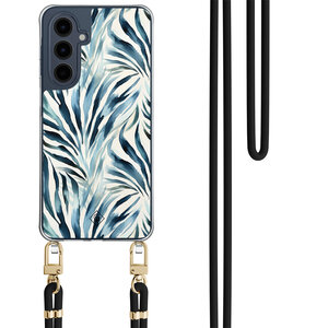 Casimoda Samsung Galaxy A16 hoesje met donkerblauw koord - Japandi waves