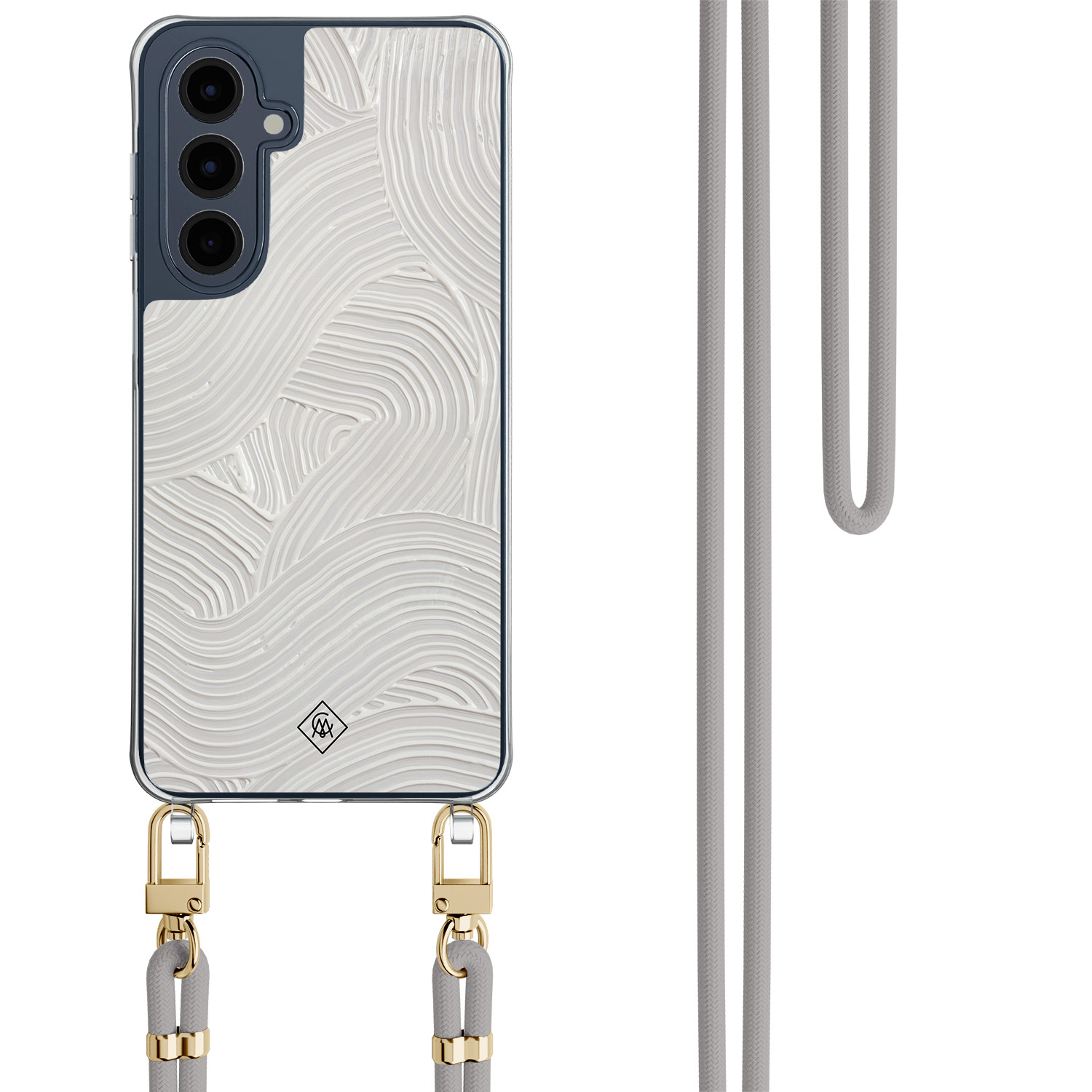 Samsung Galaxy A16 hoesje met grijs koord Abstract waves