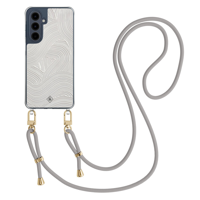 Casimoda Samsung Galaxy A16 hoesje met grijs koord - Abstract waves