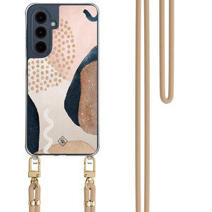 Casimoda Samsung Galaxy A16 hoesje met beige koord - Abstract dots