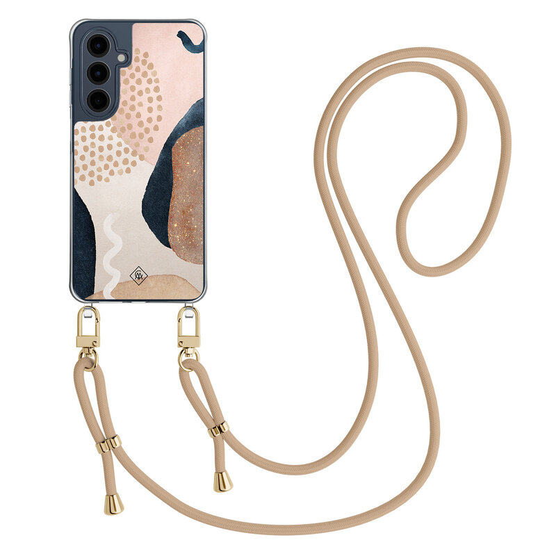 Casimoda Samsung Galaxy A16 hoesje met beige koord - Abstract dots