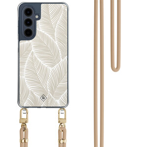 Casimoda Samsung Galaxy A16 hoesje met beige koord - Palm leaves beige