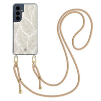 Casimoda Samsung Galaxy A16 hoesje met beige koord - Palm leaves beige