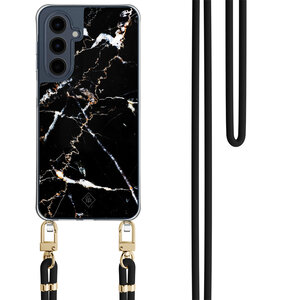 Casimoda Samsung Galaxy A16 hoesje met zwart koord - Marmer zwart