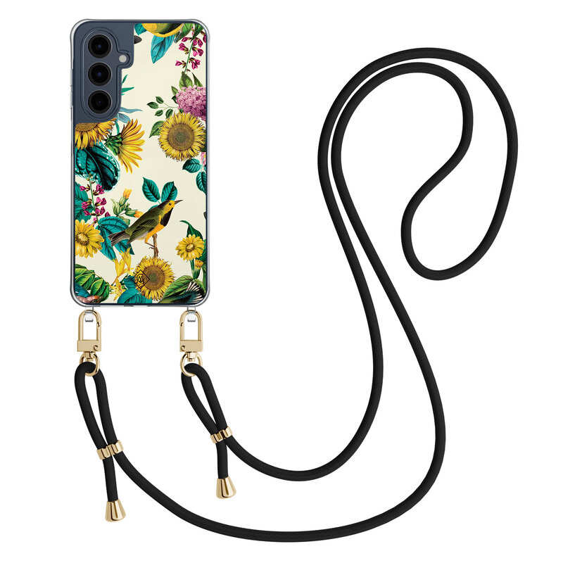 Casimoda Samsung Galaxy A16 hoesje met zwart koord - Sunflowers