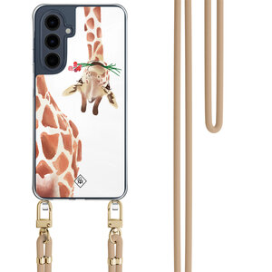 Casimoda Samsung Galaxy A16 hoesje met beige koord - Giraffe