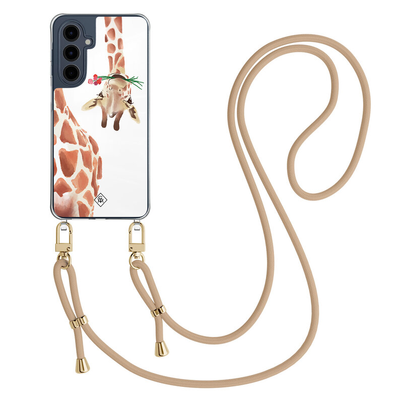 Casimoda Samsung Galaxy A16 hoesje met beige koord - Giraffe