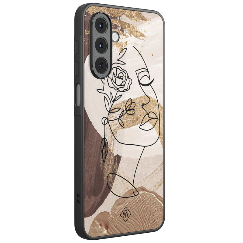 Casimoda Samsung Galaxy A16 hoesje - Abstract gezicht bruin