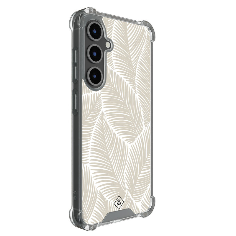 Casimoda Samsung Galaxy S25 FE shockproof hoesje - Palmy leaves beige
