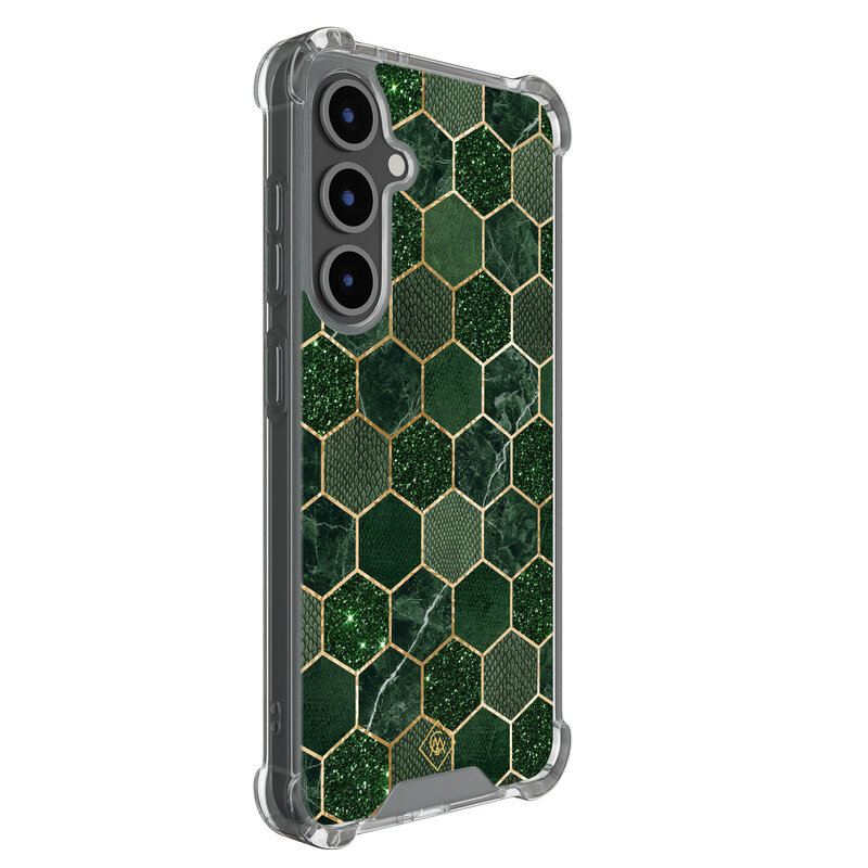 Casimoda Samsung Galaxy S25 FE shockproof hoesje - Kubus groen
