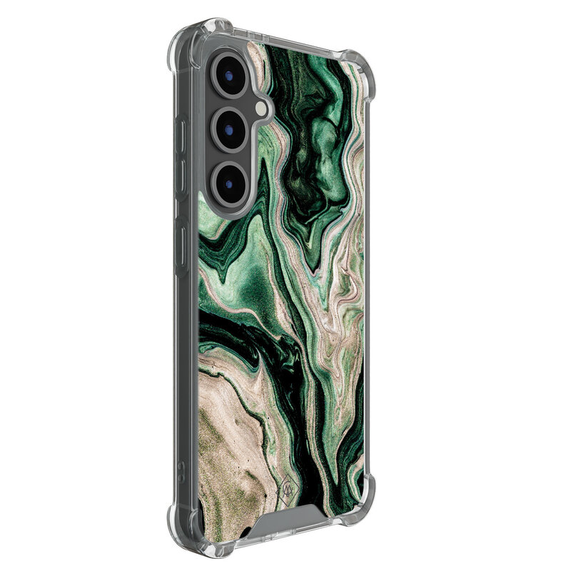 Casimoda Samsung Galaxy S25 FE shockproof hoesje - Green waves