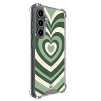 Casimoda Samsung Galaxy S25 FE shockproof hoesje - Groen hart swirl