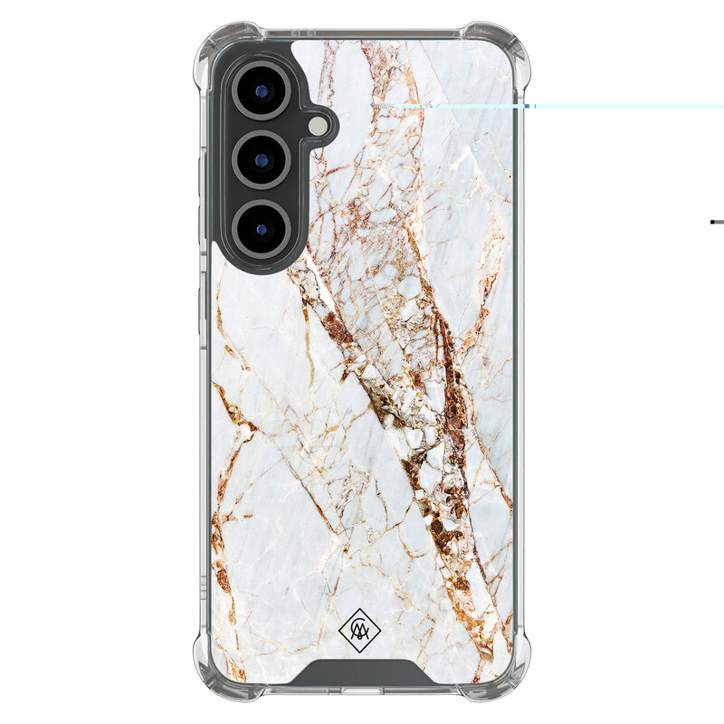 Casimoda Samsung Galaxy S25 FE shockproof hoesje - Marmer goud