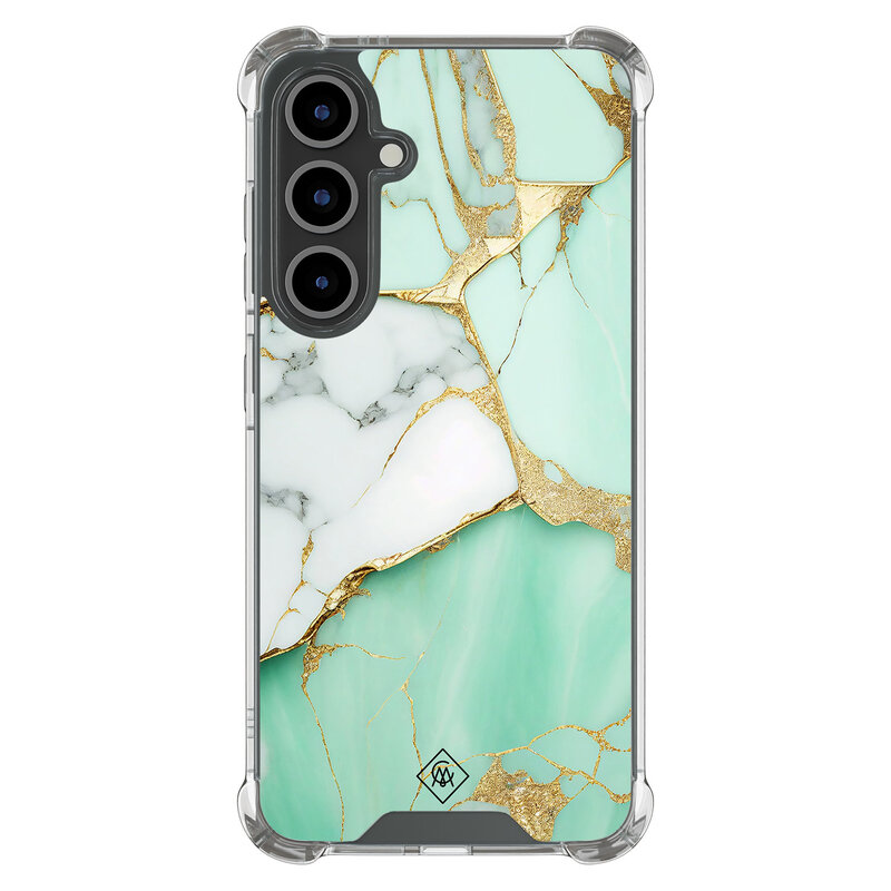 Casimoda Samsung Galaxy S25 FE shockproof hoesje - Marmer mintgroen