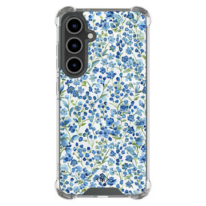 Casimoda Samsung Galaxy S25 FE shockproof hoesje - Vintage blue floral