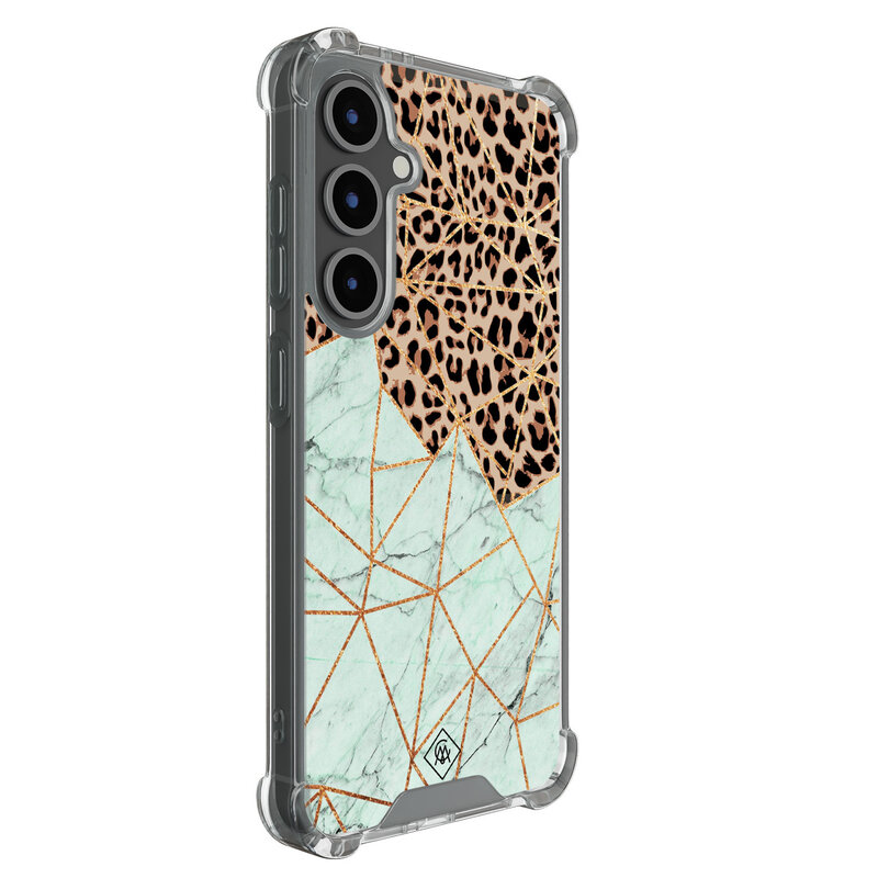 Casimoda Samsung Galaxy S25 FE shockproof hoesje - Luipaard marmer mint