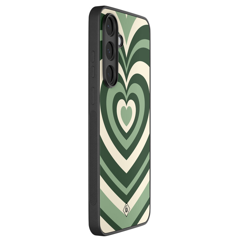 Casimoda Samsung Galaxy S25 FE hoesje - Hart swirl groen