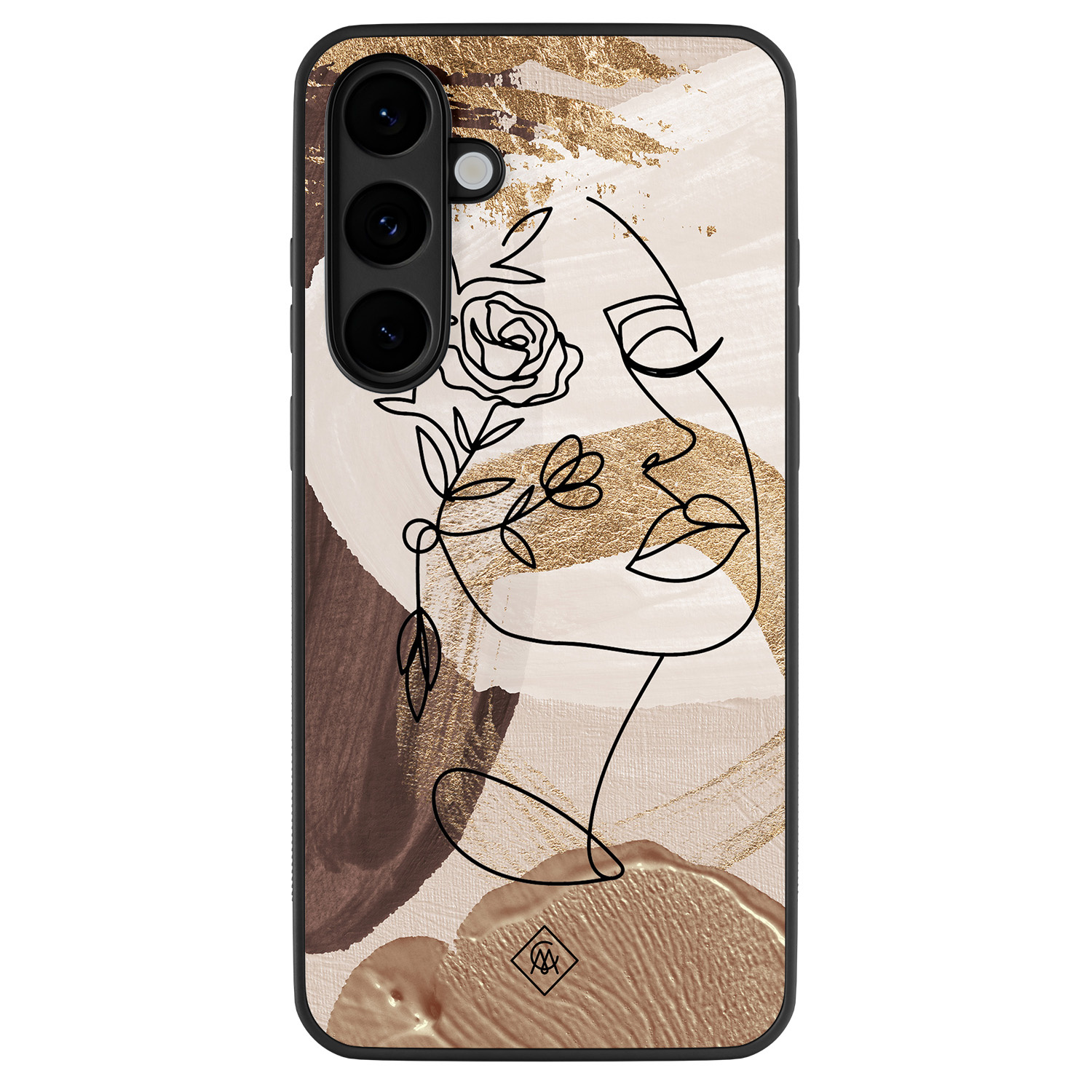 Samsung Galaxy S25 FE hoesje Abstract gezicht bruin