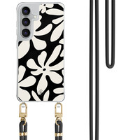Casimoda Samsung Galaxy S25 FE hoesje met zwart koord - Noir bloom
