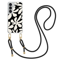 Casimoda Samsung Galaxy S25 FE hoesje met zwart koord - Noir bloom