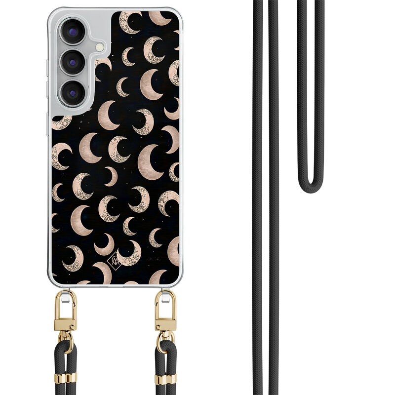 Casimoda Samsung Galaxy S25 FE hoesje met zwart koord - Moons