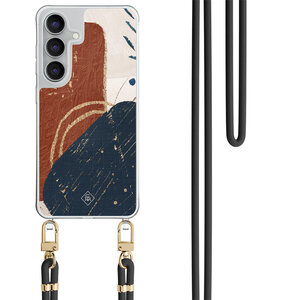 Casimoda Samsung Galaxy S25 FE hoesje met zwart koord - Abstract terracotta