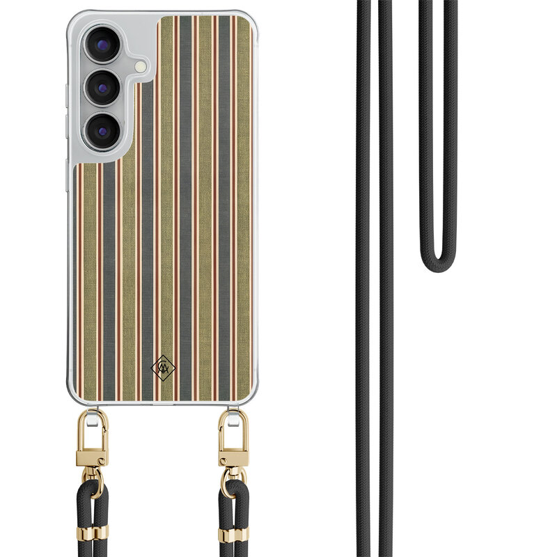 Casimoda Samsung Galaxy S25 FE hoesje met zwart koord - Urban stripes