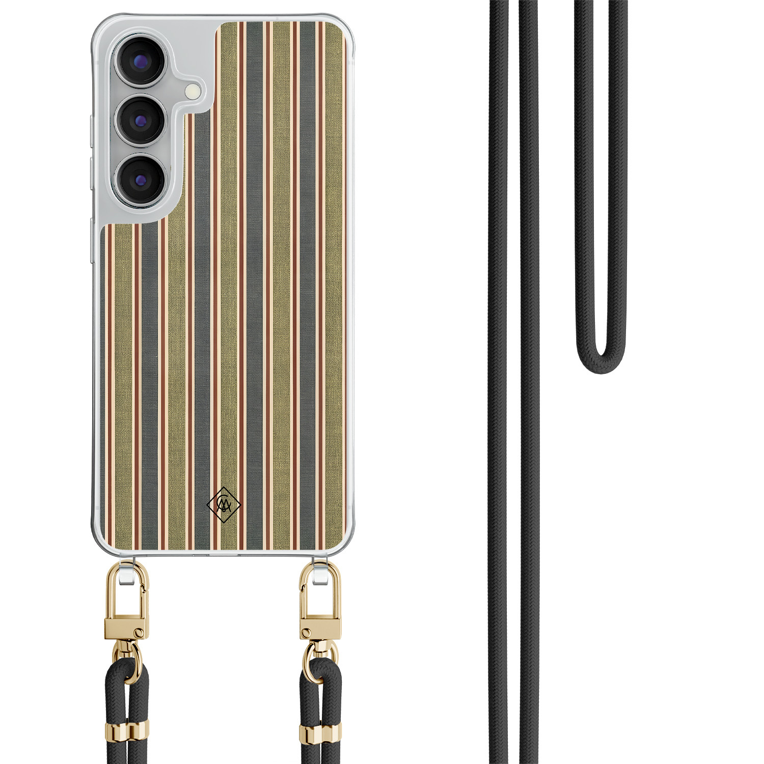 Samsung Galaxy S25 FE hoesje met zwart koord Urban stripes
