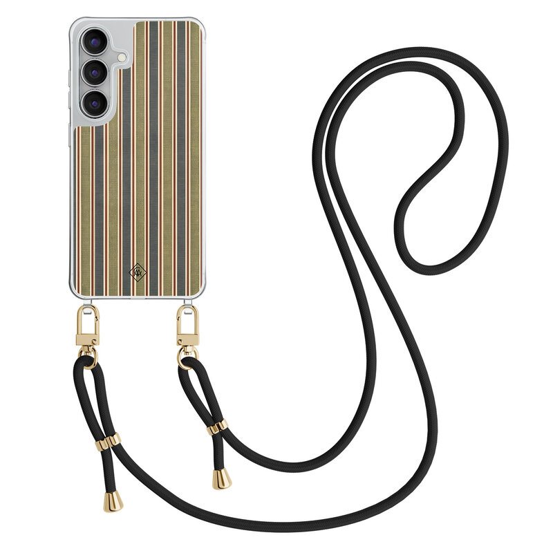 Casimoda Samsung Galaxy S25 FE hoesje met zwart koord - Urban stripes