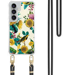 Casimoda Samsung Galaxy S25 FE hoesje met zwart koord - Sunflowers