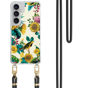 Casimoda Samsung Galaxy S25 FE hoesje met zwart koord - Sunflowers
