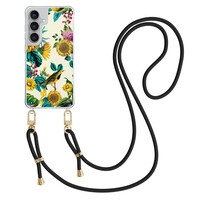 Casimoda Samsung Galaxy S25 FE hoesje met zwart koord - Sunflowers