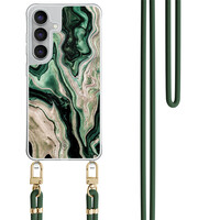 Casimoda Samsung Galaxy S25 FE hoesje met groen koord - Green waves