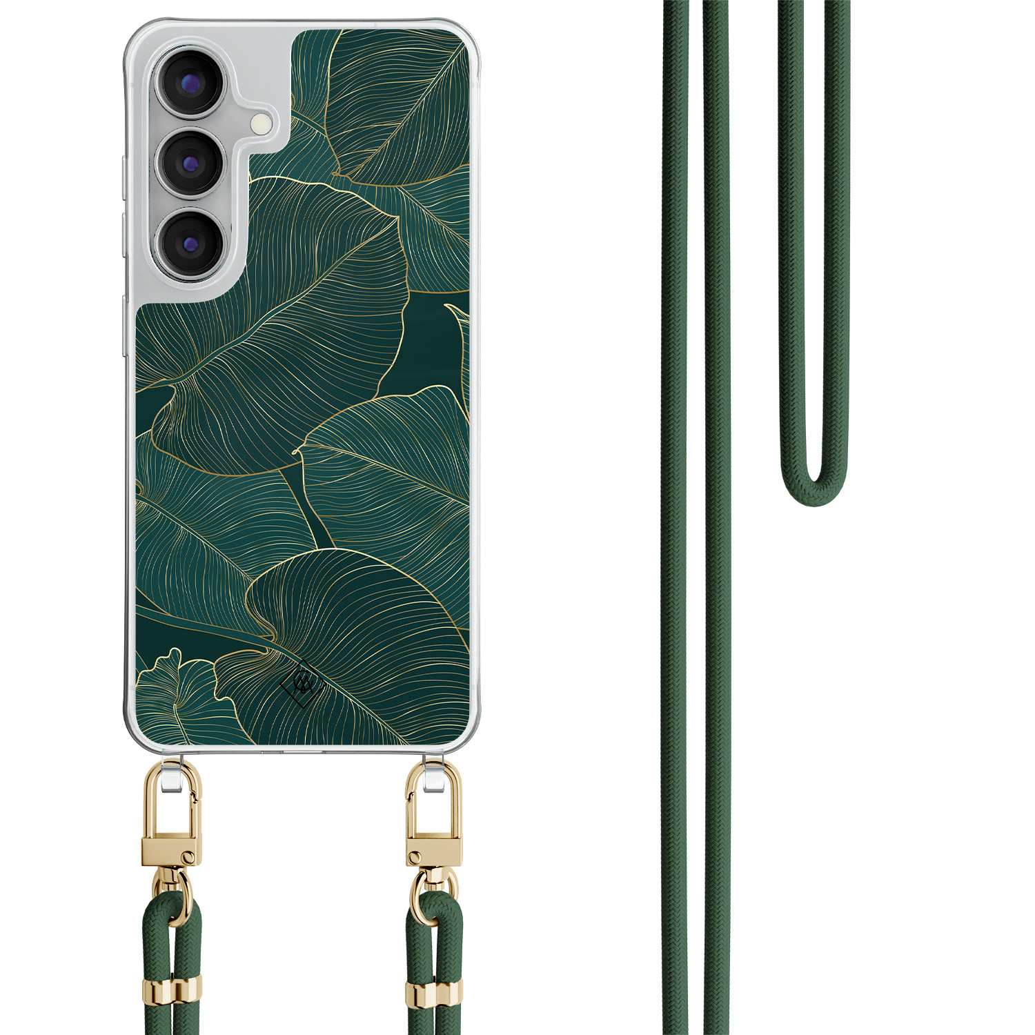 Samsung Galaxy S25 FE hoesje met groen koord Monstera leaves