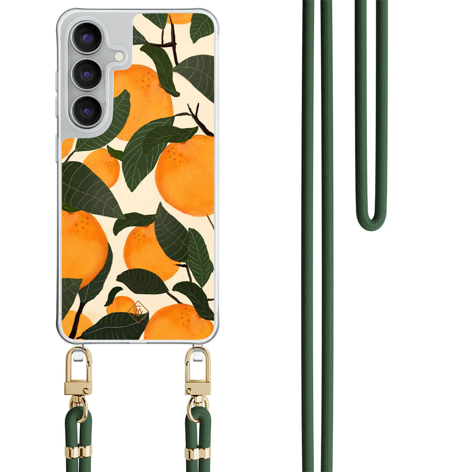 Samsung Galaxy S25 FE hoesje met groen koord Orange garden