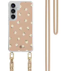 Casimoda Samsung Galaxy S25 FE hoesje met beige koord - Sweet daisies