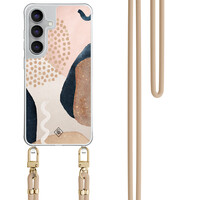 Casimoda Samsung Galaxy S25 FE hoesje met beige koord - Abstract dots
