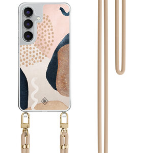Casimoda Samsung Galaxy S25 FE hoesje met beige koord - Abstract dots