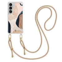 Casimoda Samsung Galaxy S25 FE hoesje met beige koord - Abstract dots